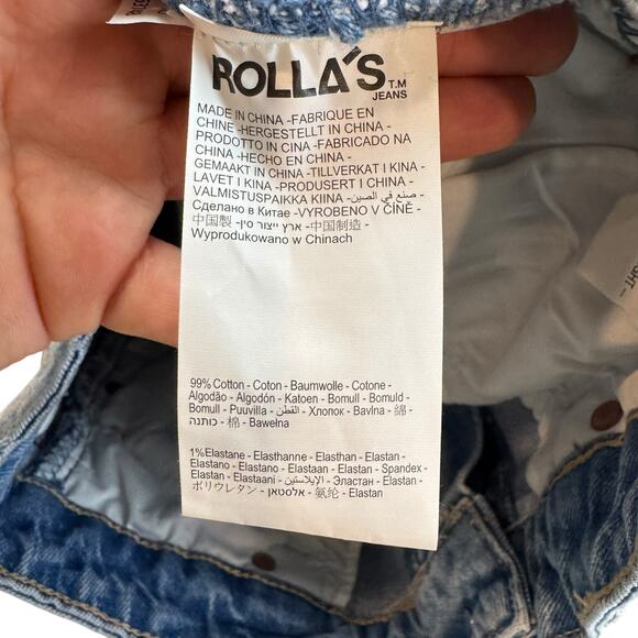 Rolla's Original High Rise Straight Light Wash Rigid Denim Jeans - Picture 13 of 14